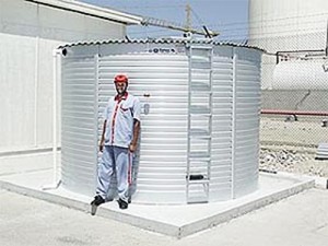 Levetator on Pioneer Water Tank in Dubai. United Arab Emirates